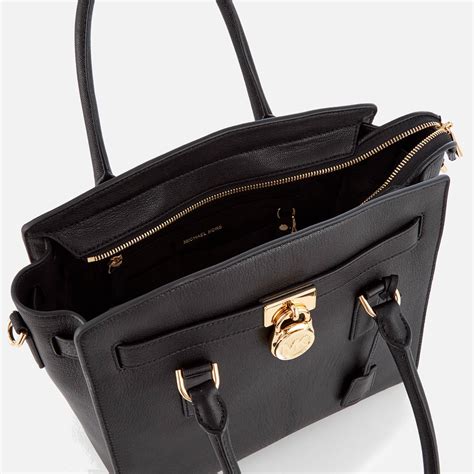 michael kors hamilton large schwarz leder|Michael Kors Hamilton satchel.